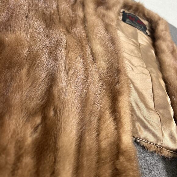 Vintage Voula Mitsakou Mink Fur Shawl Shoulder Wrap One Size Made In Greece - Picture 5 of 16